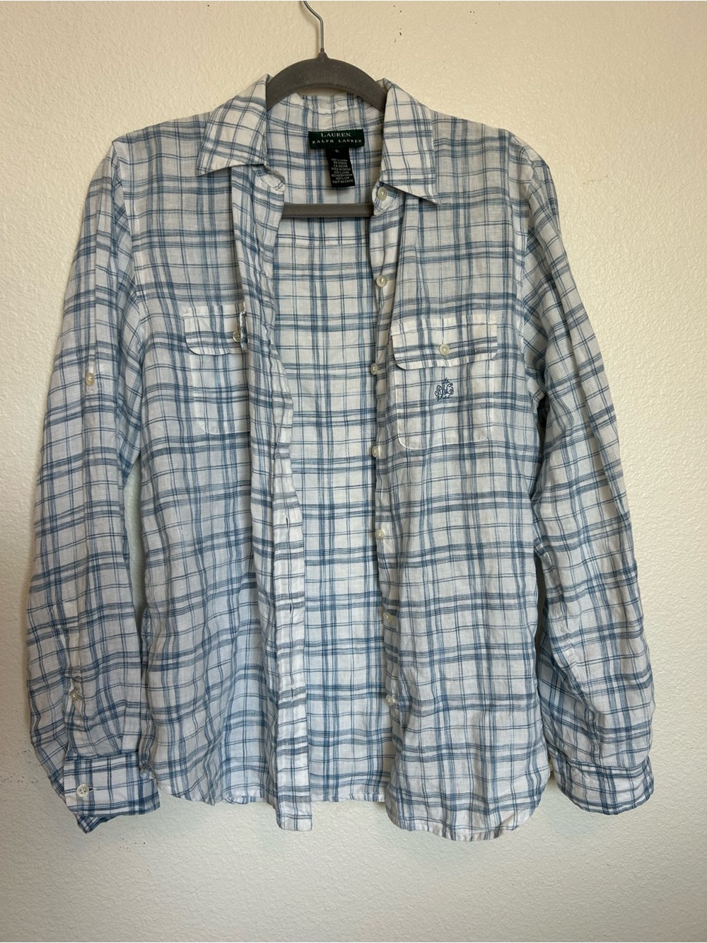 Lauren Ralph Lauren Blue Plaid Button-Up Shirt